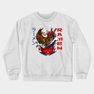 Ramen Life Japanese Ramen noodle soup, Kawaii retro colorful ramentic and aesthetic design Crewneck Sweatshirt